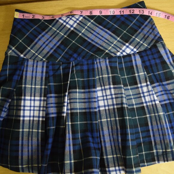 High Waist Plaid Pleated Academia Cheerleaders Mini Skirt Size 2 Used Y2K Preppy - Picture 6 of 7